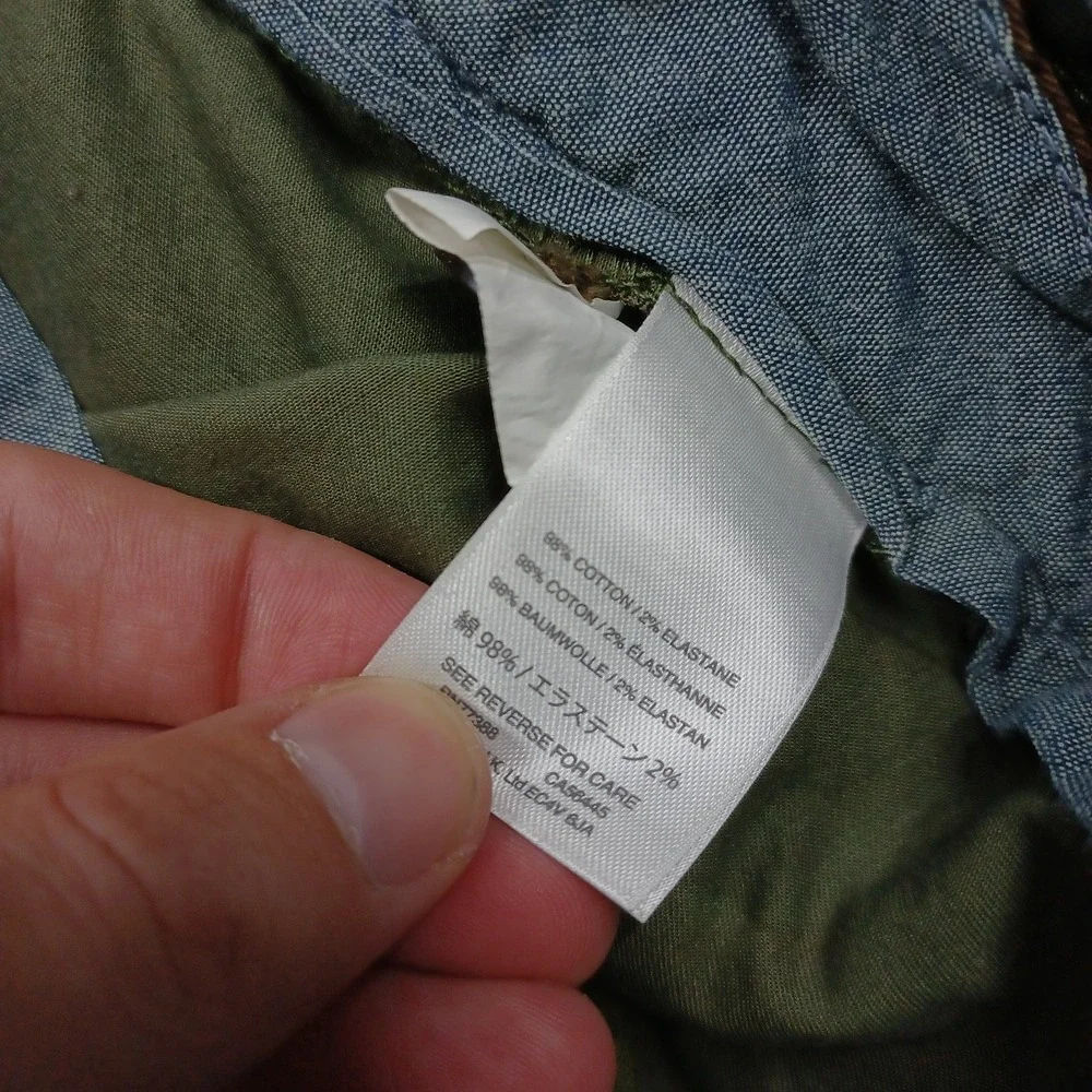 J Crew Shorts Mens 36 Green Camouflage Cotton Chino Pockets Preppy
